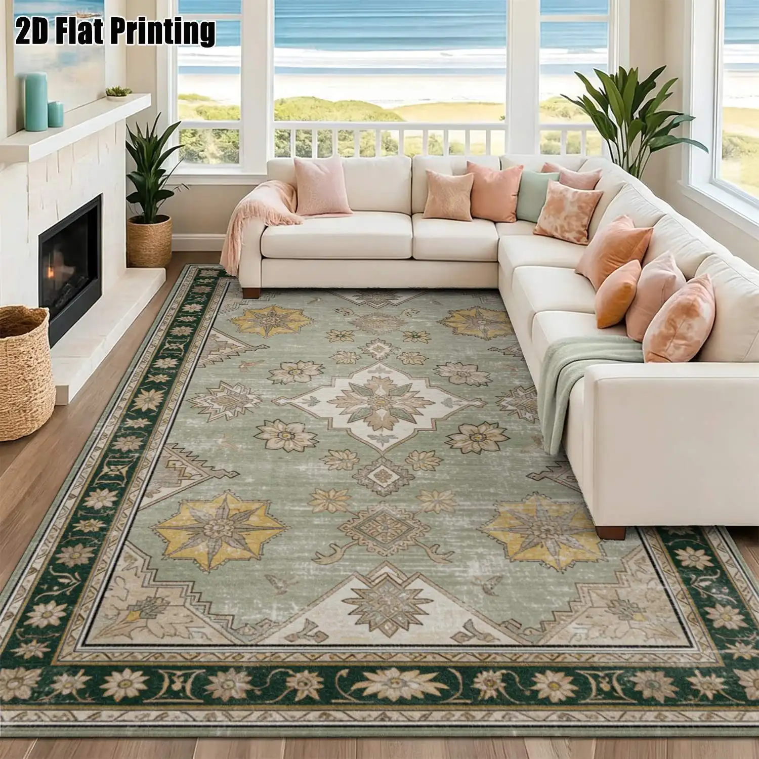 1Pc 2D Printed Retro Vinyl Record Letter Pattern Carpet, Geometric Striped Modern Minimalist Rug, Multi-Size Machine Washable, for Home Decor, Entrance, Dining, Bedroom, Living Room
