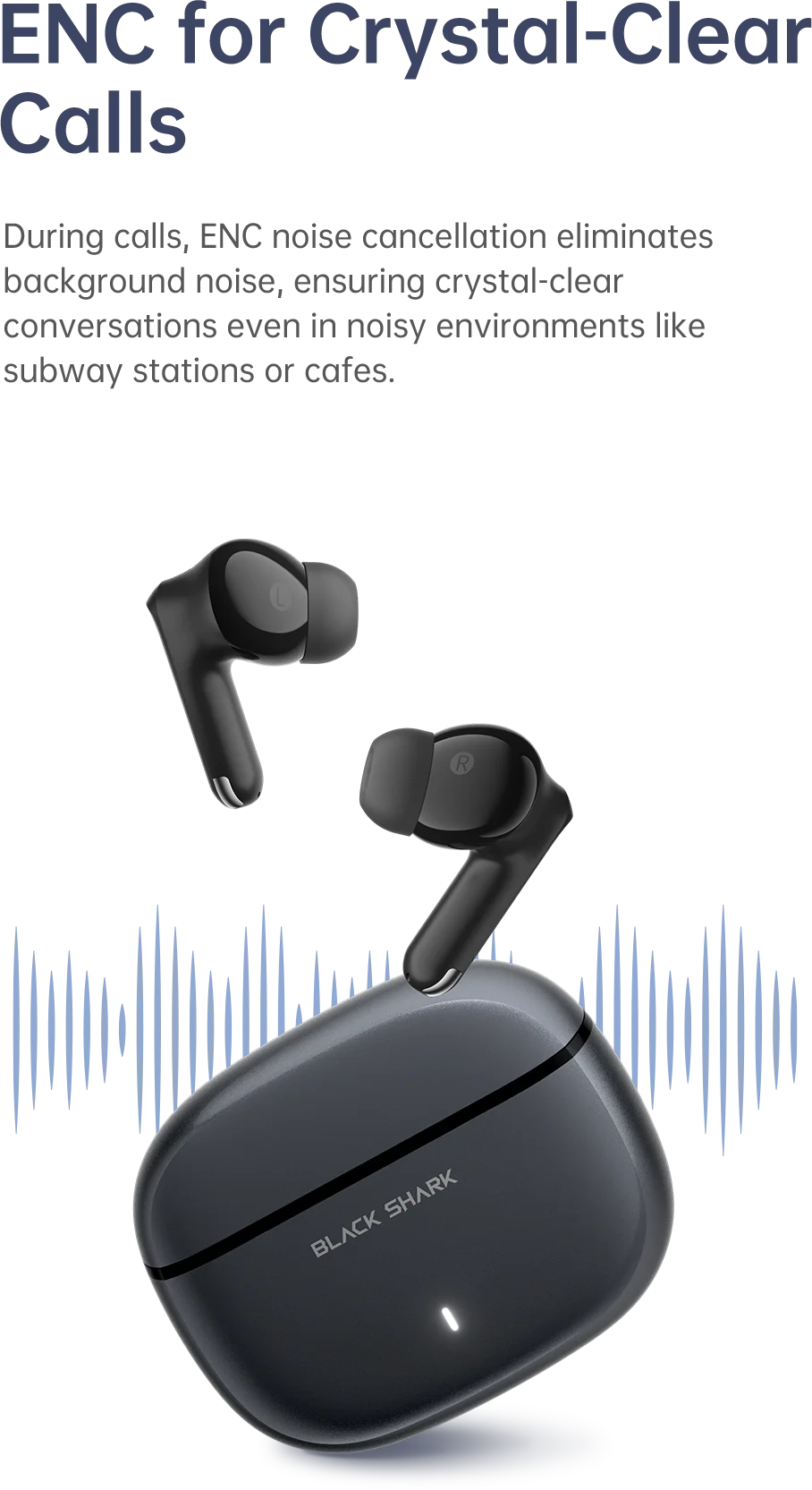 

Black Shark T23 Wireless Earphones TWS Earbuds ENC Call 40h Playback Smart Touch Control Hi-Fi Audio Powerful Bass