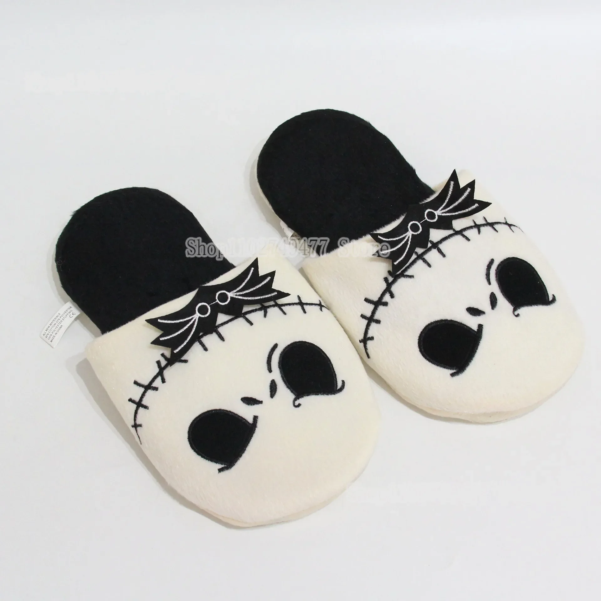 Disney The Nightmare Before Christmas Plush Cotton Shoes Cartoon Anime Jack Skellington Winter Warmth Baotou Slippers Home Goods