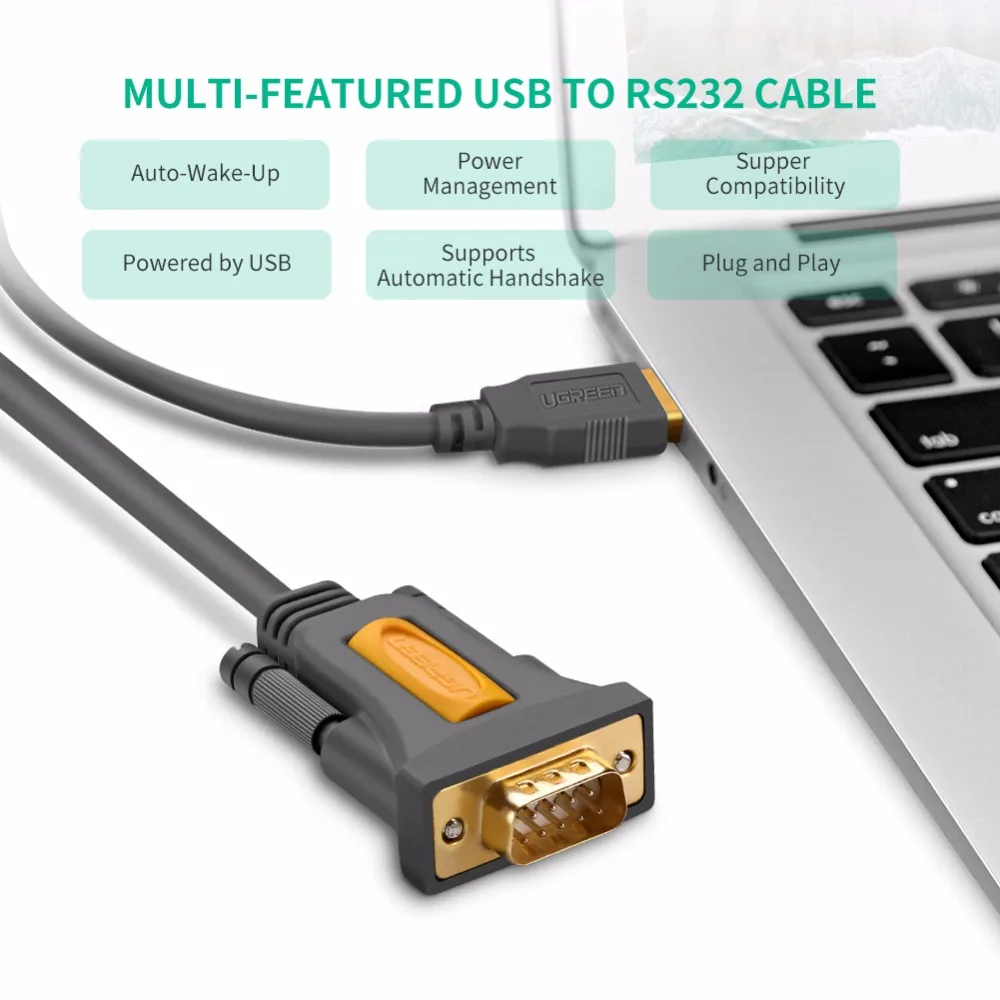 Imagem -03 - Ugreen Usb para Rs232 com Porta Serial Pda Db9 Pino Adaptador de Cabo Prolífico Pl2303 para Windows 8.1 xp Vista Mac os Usb Rs232 com