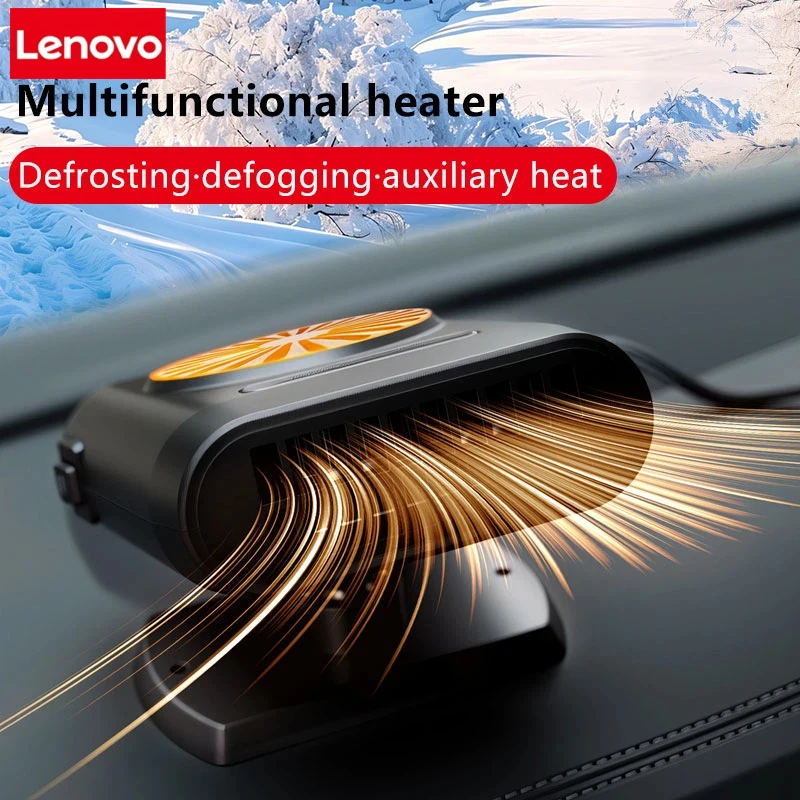 Lenovo 2 IN 1 Car Cooling & Heater Portable Fan Auto Windshield Anti-Fog Electric Heating Dryer Defogging Demister Defroster