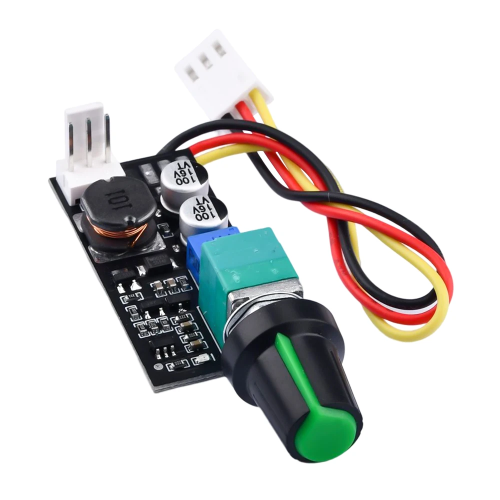 DC 5-12V 1A PWM 2-3 Wire Fan Speed Controller Electrical Equipment Governor Noise Reduction Module With Knob Switch
