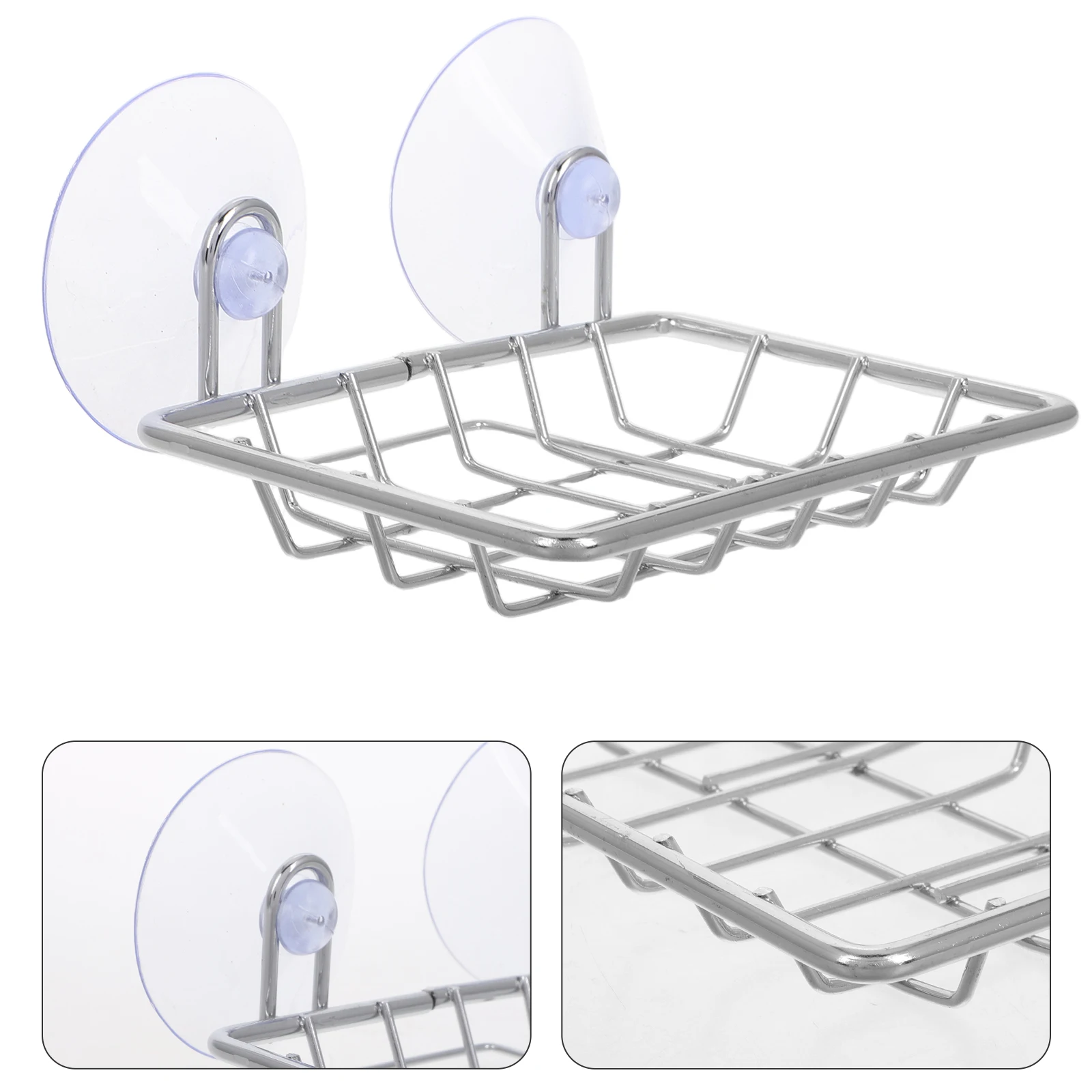 Suction Cup Rack Sponge Holder Stainless Steel Wrought Iron Kitchen Sink Metal Creative Storage Drain Rack