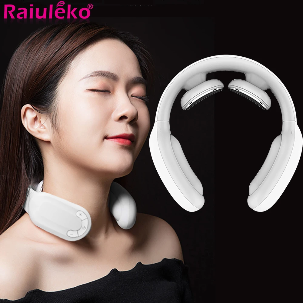 

Electric Neck Massager Wireless Remote Control Heating Muscle Stimulator Vibration Cervical Vertebra Pulse Therapy TENS Massage