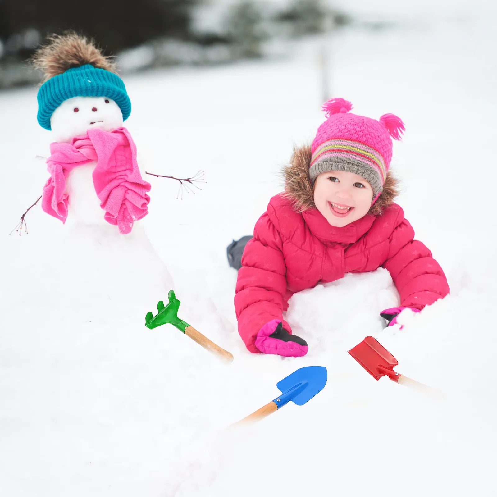 1Set Mini Garden Shovel Rake Eco Friendly Kids Beach Sand Snow Playset Creative Outdoor Gardening Tool Kid Mini Shovel Rake