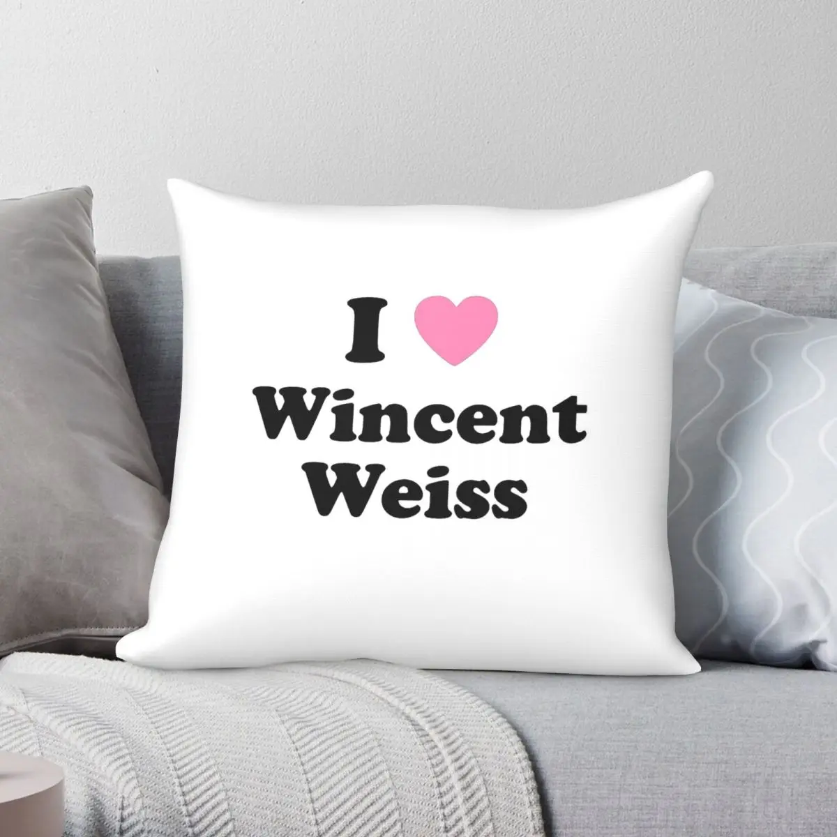 I Love Wincent Weiss Square Pillowcase Polyester Linen Velvet Printed Zip Decorative Pillow Case Sofa Cushion Cover
