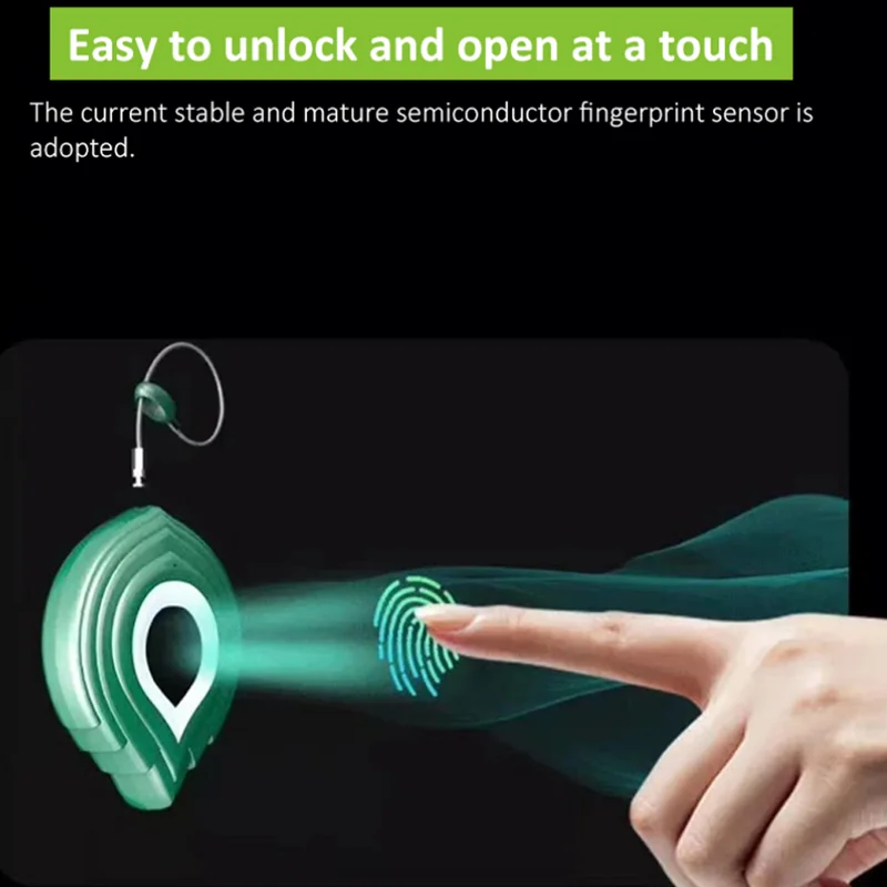 O20 Long Standby IPX2 Small Portable Fingerprints Stainless Padlock for Luggage Backpack Cabinet Fingerprints Padlock