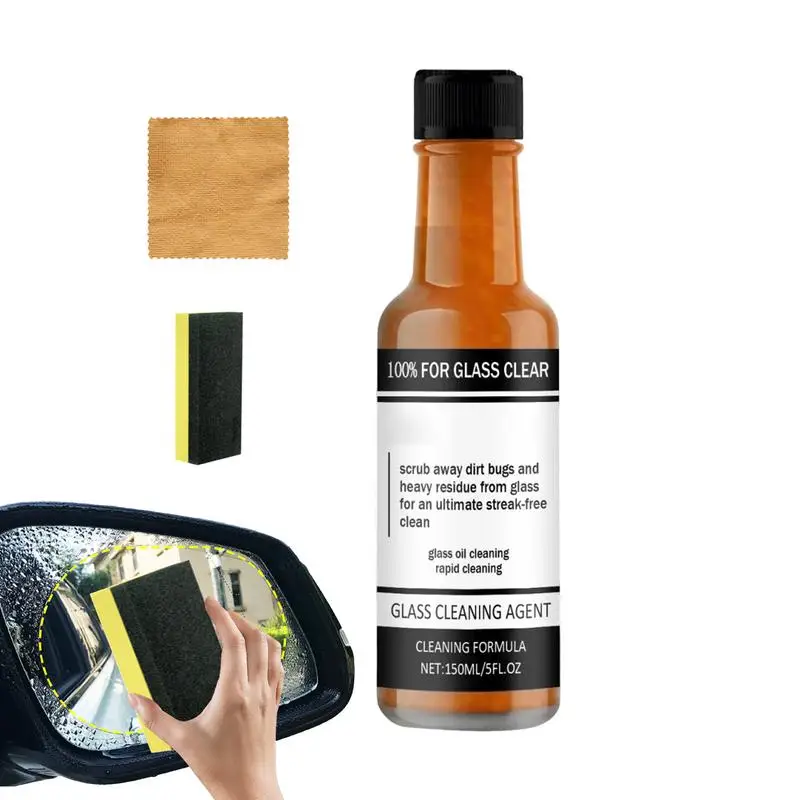 Car Glass Oil Film Cleaner 150ml Oil Film Removal Cream Multipurpose Fast Acting Effective Safe Automotive Glass Cleaner With