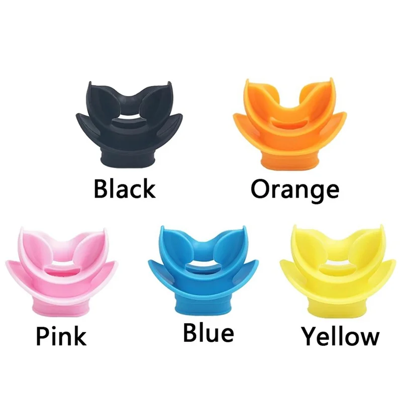 Bocchino per morso per immersione in silicone modellabile Regolatore per morso per immersione Attrezzatura per immersione Valvola per snorkeling in acqua Respirazione Nero XQ