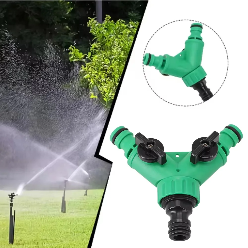 1 Garden Diverter Y-Shaped Two-Way Valve with Switch, Plastic Adapter Suitable for Faucets, Ideal for Home Gardening, Irrigation, and Flower Gardening Tools