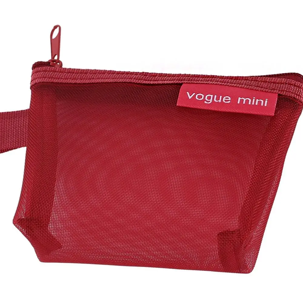 Nylon Transparent Mesh Storage Bag Lipstick Bag Small Item Bag Mini Coin Purse Data Cable Storage Bag Coin Bag Cosmetic Bag Men