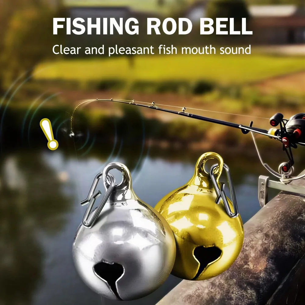Fishing Rod Bite Alarm Bell 10 Pack Clip-on Dual Ring Alert Sensitve Signal Tackle for Night Freshwater Sea Fishing