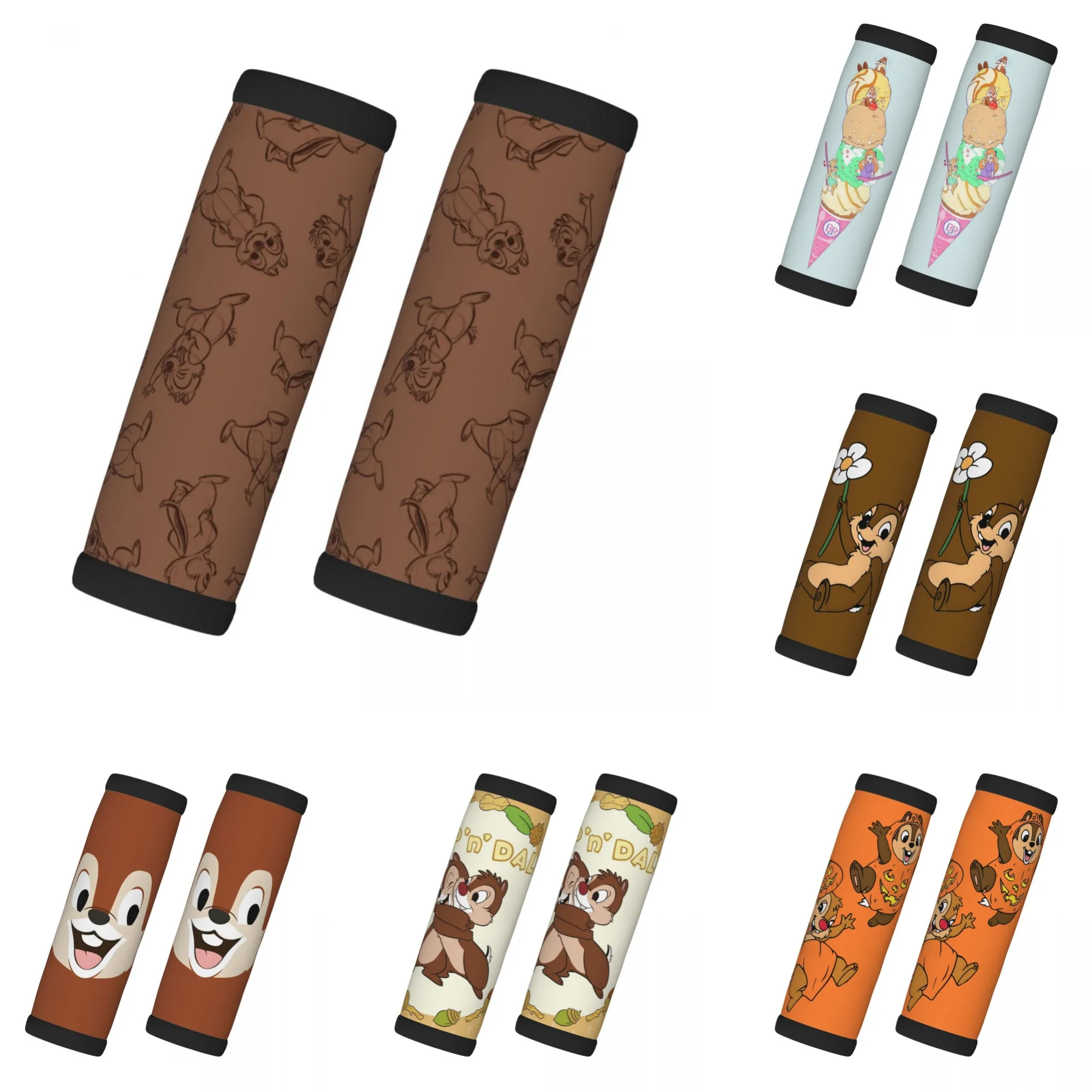 

Custom Wallpaper Chip 'n' Dale 2 Pcs Luggage Handle Wrap Soft Grip Handle Cover Comfortable Neoprene Suitcase Identifier Travel