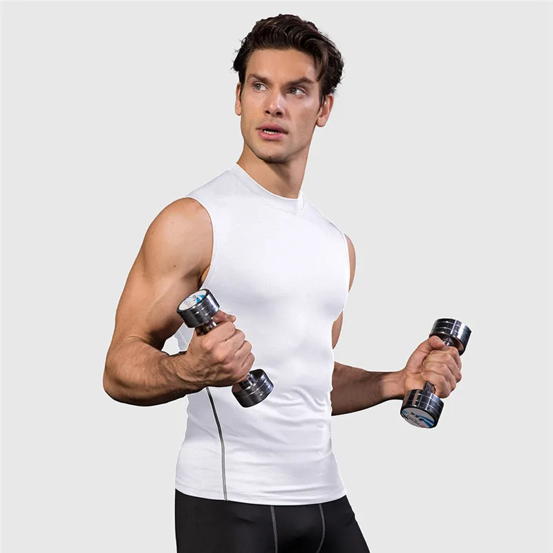 Solid Color Round Neck Men Sport Vest Basketball Fitness Comprehensive Training Jog Short Sleeve T-shirt Quick-drying Breathable