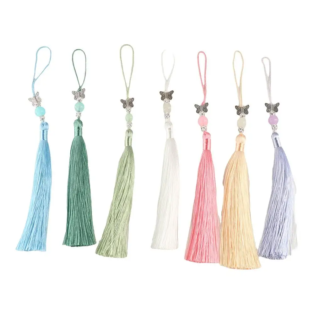 Fashion Lucky Bookmark Tassels Lanyard DIY Crafts Tassel Car Keyring Blessing Phone Pendant Chain Earrings