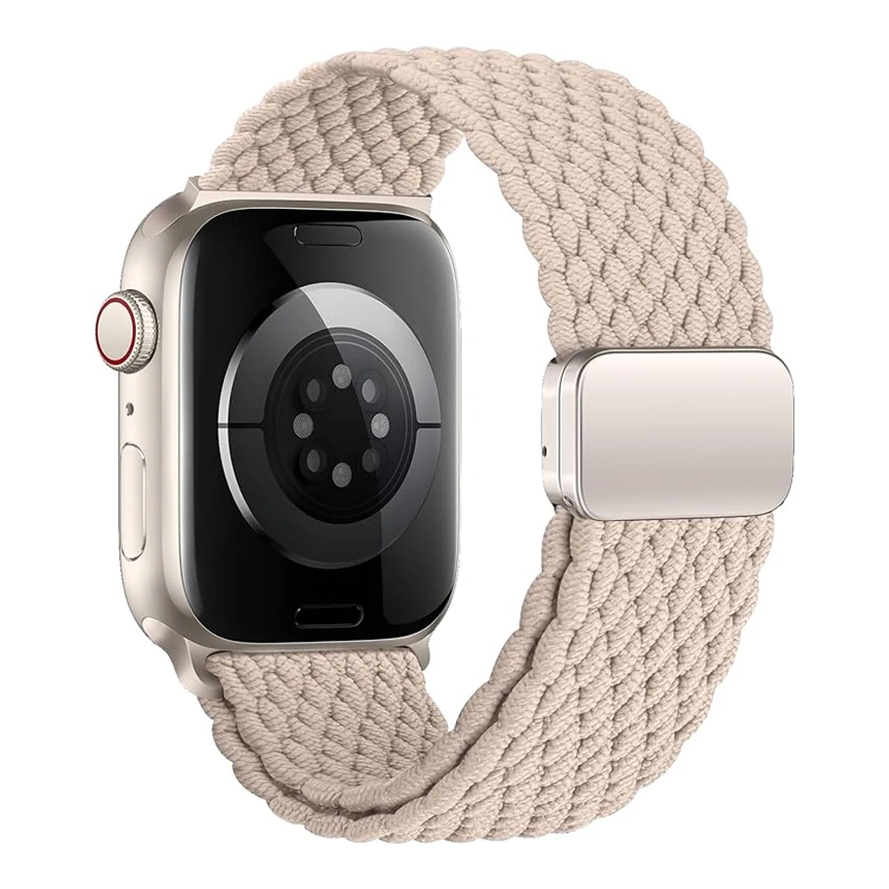 Braided Band For Apple Watch Straps 46mm 49mm 44mm 45mm 40 41 42mm magnetic correa Bracelet iWatch series 10 9 8 7 6 5 SE Ultra