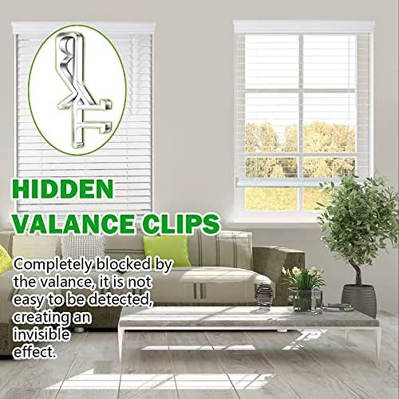 1-7/8 Inch  Channel Valance Clips Clear Plastic Valance Clips For The Valance With A Groove In The Back ( 24Pcs )
