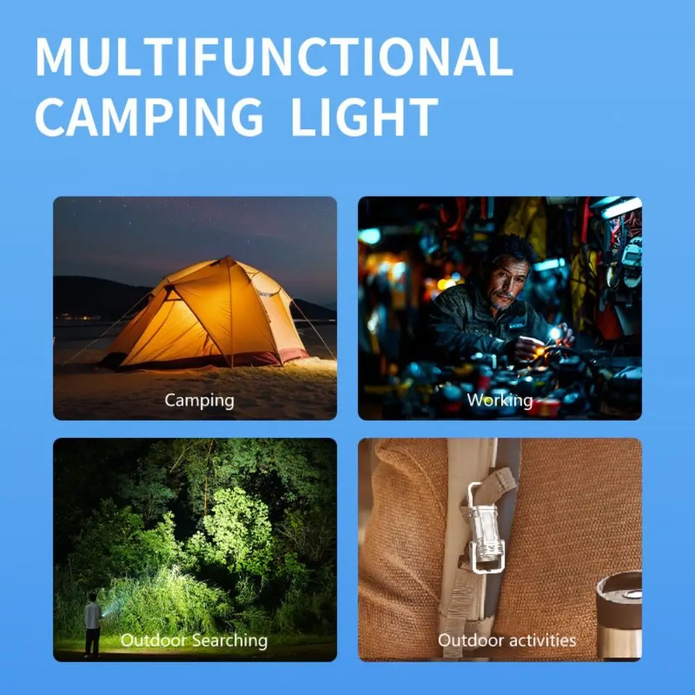 

Mini Keychain Flashlight 7 Lighting Modes Waterproof Emergency Work Lights Portable Rechargeable Warning Light Camping