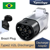 Descargador GUWIEYG V2L para adaptador de Cable EV de descarga de coche tipo 2, compatible con vehículo MG BYD V2L para carga tipo 2, enchufe brasileño