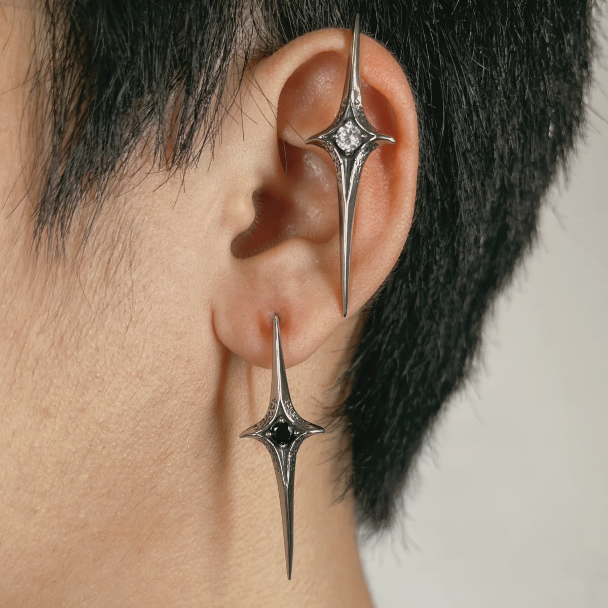 

Y2k Gothic Exaggerate Zirconia Star Drop Earrings Men Women Hip Hop Punk Fashion Geometric Earrings Titanium Steel Jewelry Gift