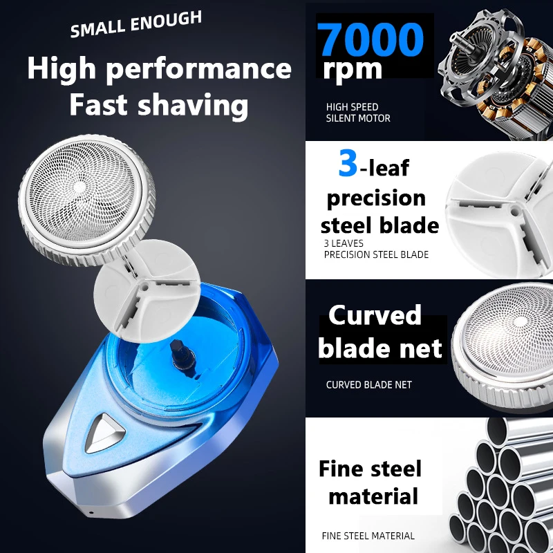 Mini Electric Travel Shaver For Men Pocket Size Washable Rechargeable Portable Painless Cordless Trimmer Knive Face Beard Razor