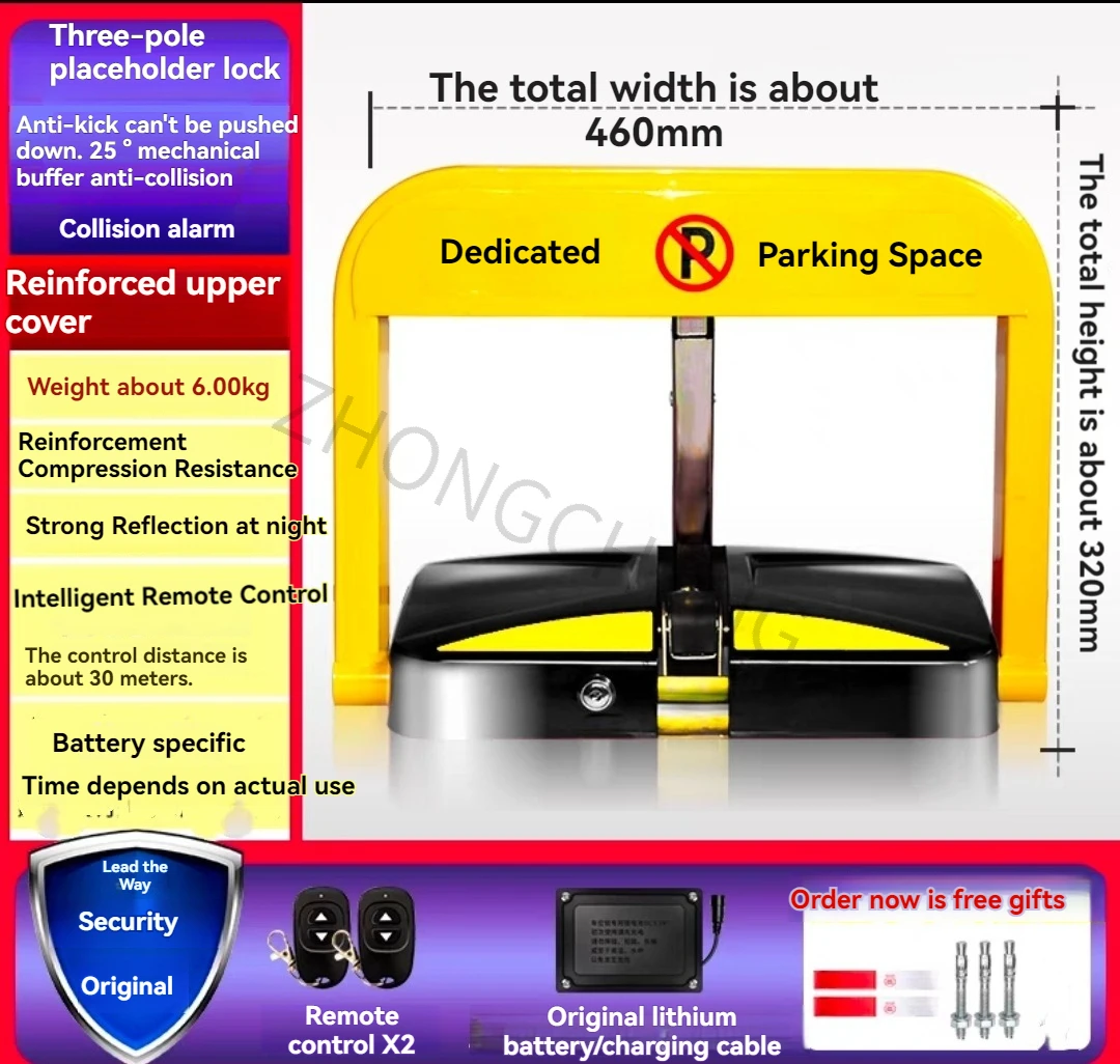 NewIntelligent Remote Control Parking Lock-ground Lock-prevention Device Garage Position Pile Automatic Lifting