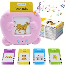 Language Study Toy, Talking Flash Cards Early Educational Speech Toys Baby Boys Girls, Children Words Reader Preschool Learning