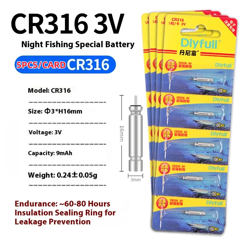 

CR316 Luminous Fishing Float with Battery Glow in Dark Electronic Night Fishing Floats for Saltwater and Freshwater Anglers
