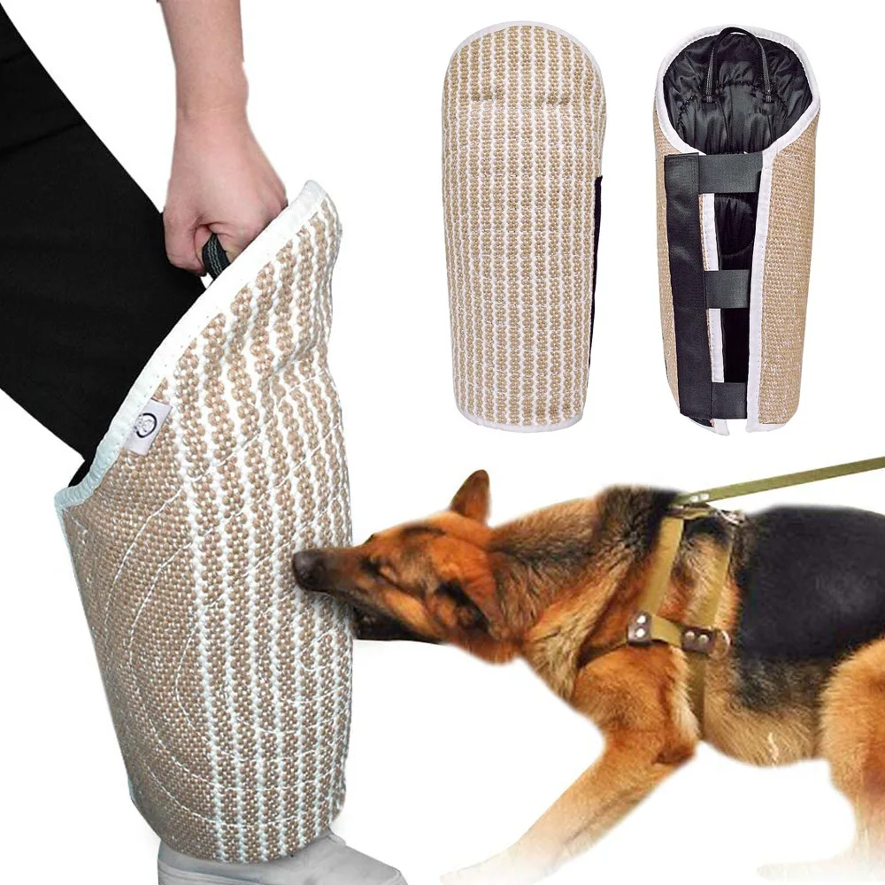 

Jute Puppy Training Leg Bite Sleeve with Handle for Working Dogs Ideal for Malinois German Shepherds and Mastiffs Trainer Use