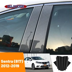 For Nissan Sentra B17 2012-2019 2013 2014 2015 2016 6p Carbon Fiber Window Door Column Deal B C Pillar Post Cover Trim Sticker