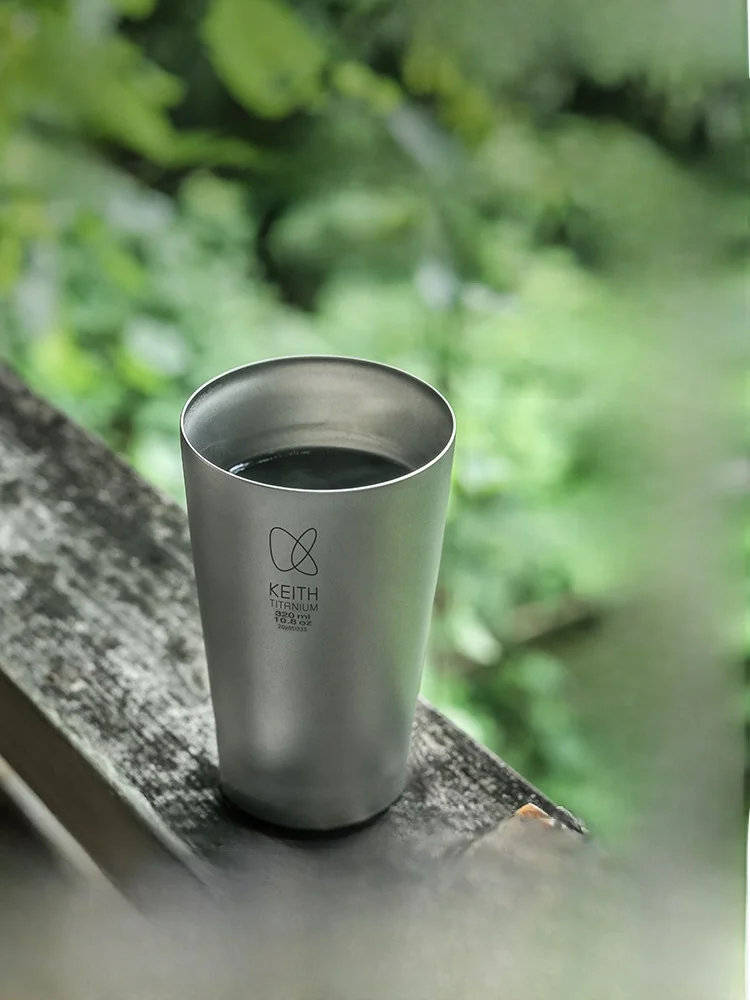 

KEITH Pure Titanium Insulated Mug Office Tea Brewing Double Layer Metal Water Cup with Lid Vacuum Heat Preservation for Campi...