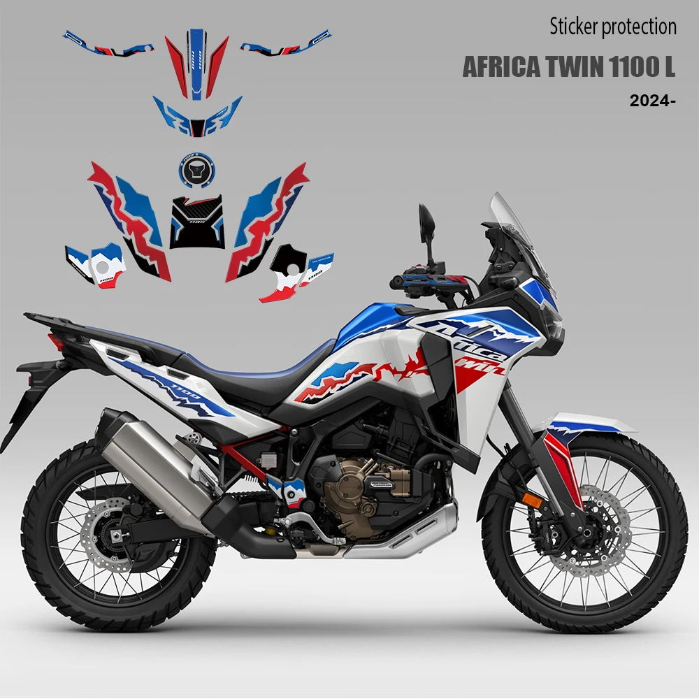 3D resin sticker protection tank pad side protective decals For Africa Twin 1100 2024-2025