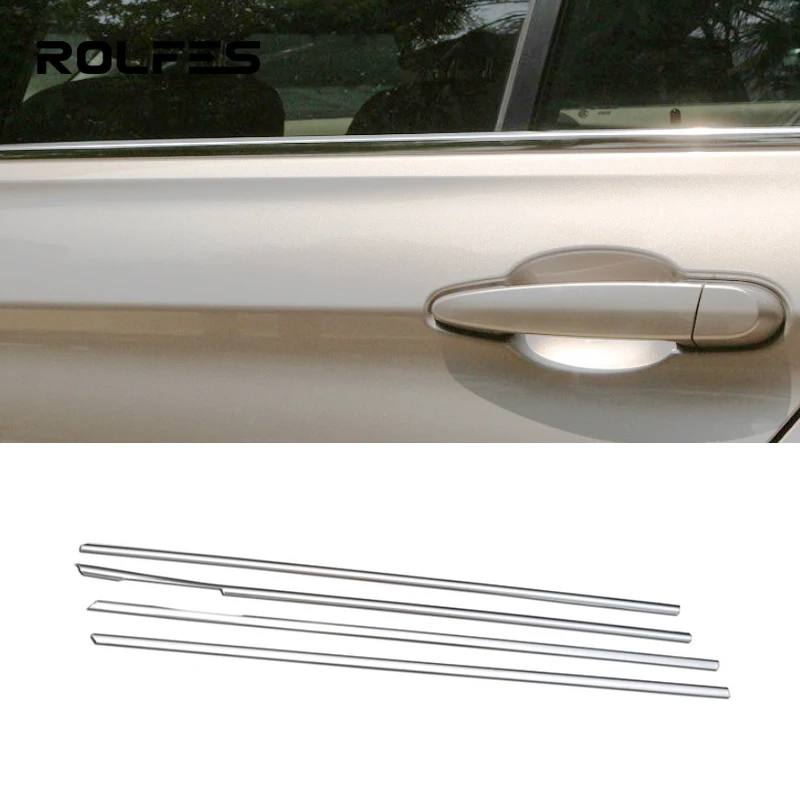 ROLFES 4Pcs Car Weatherstrip Window Moulding Trim Seal Belt Exterior Accessories For BMW 3 Series 320i 316 318 2013-2019