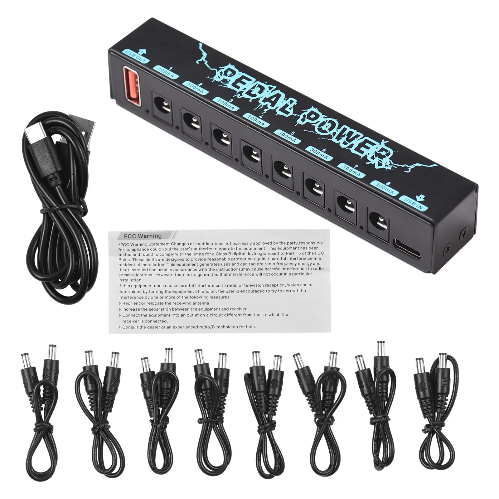 Electric Guitar Accessories Guitar Pedal Effector Power Supply 8 Isolated DC Output Isolated Power USB IN 5V 2.1A  9V &1 USB OUT