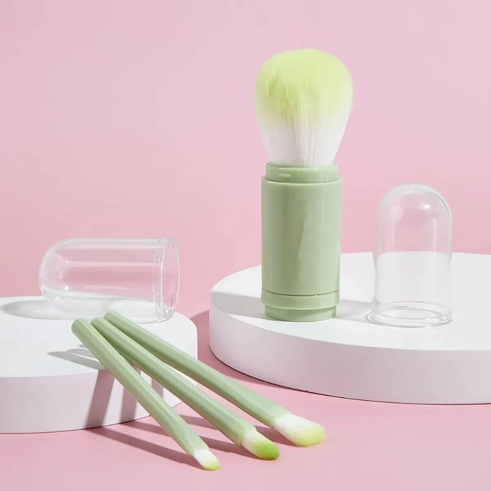 Zestaw do makijażu 4 w 1 Narzędzia kosmetyczne Mini zestaw pędzli Teleskopowy pędzel do makijażu Przenośny pędzel do makijażu Narzędzia kosmetyczne