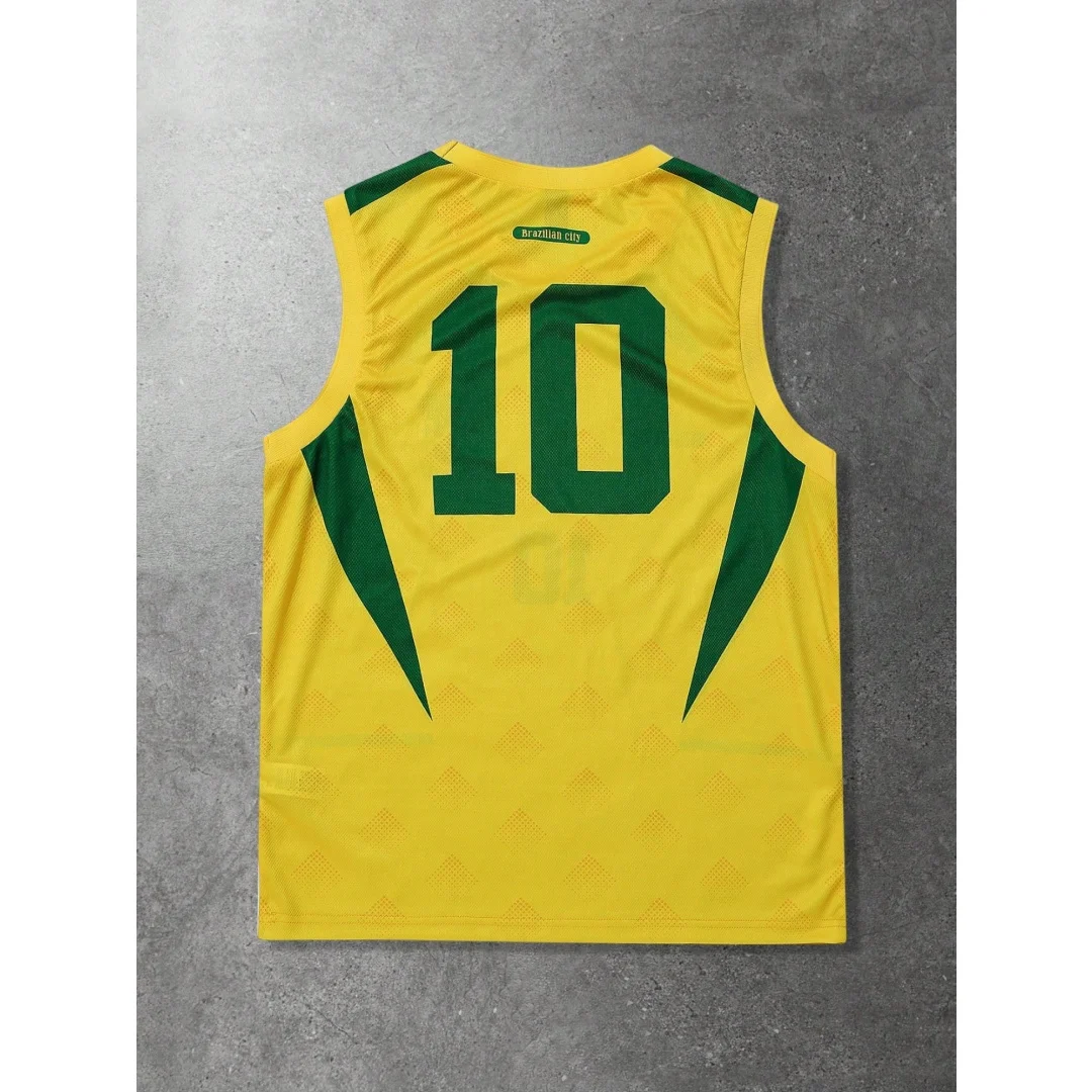 Herren 2026 Lässiges Frühling/Sommer Sport-Tanktop Brasilien Farbblock Ärmelloses Trikot Athletik-Unterhemd für Basketball und Laufen – Detail 2