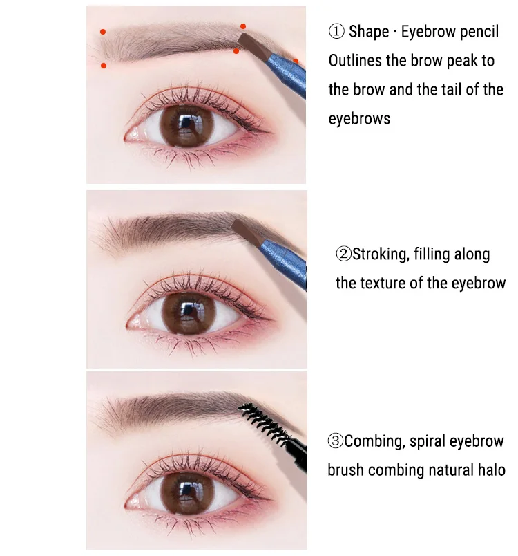 Hensi Brand Eyebrow Pencil Female Long lasting Makeup Eyebrow New Tint Original Color Waterproof Cheap Beauty Chinese Cosmetics