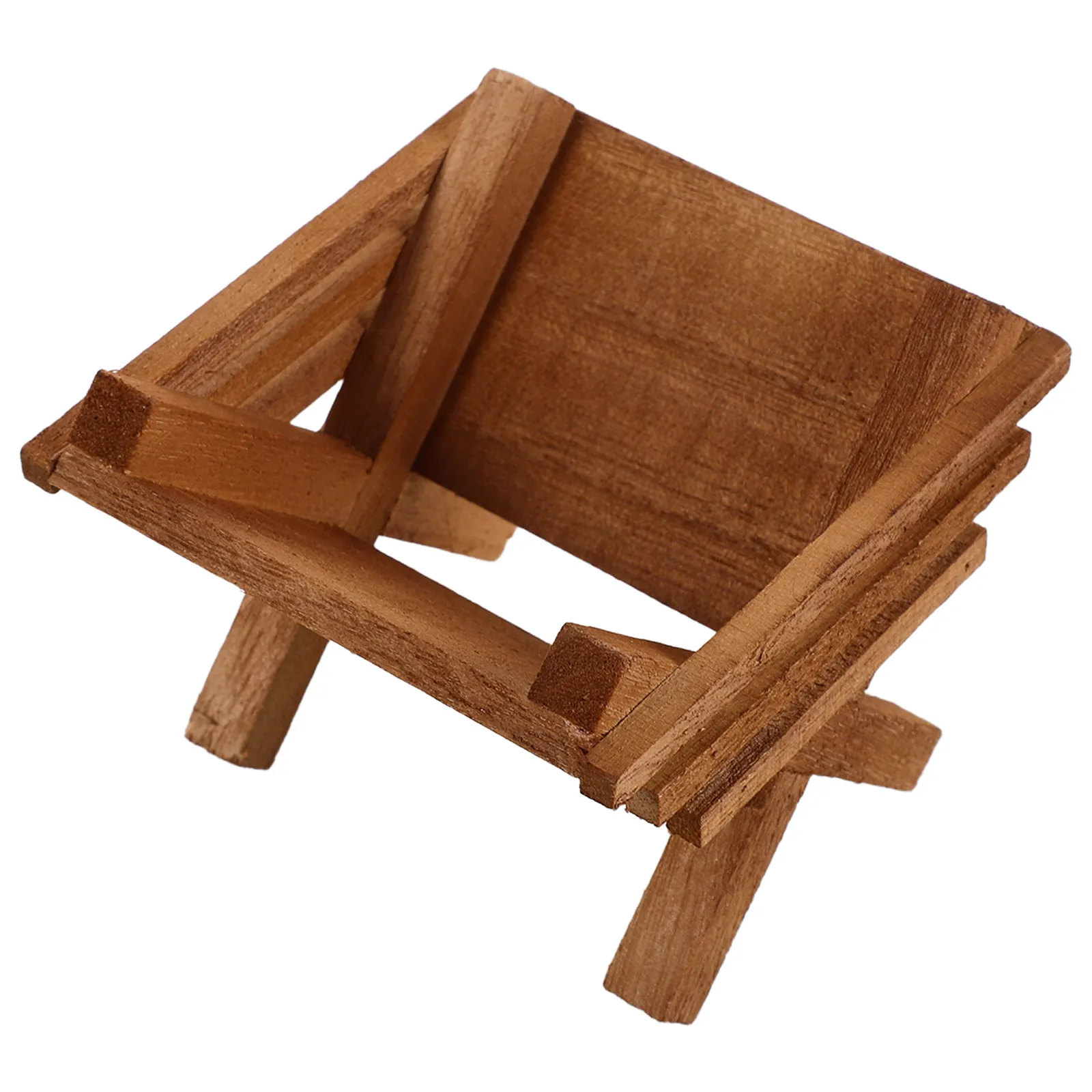 Mini Wooden Nativity Scene Manger Baby Jesus Manger Ornament for Bookshelf Christmas Religious Decoration Mini Wood Nativity