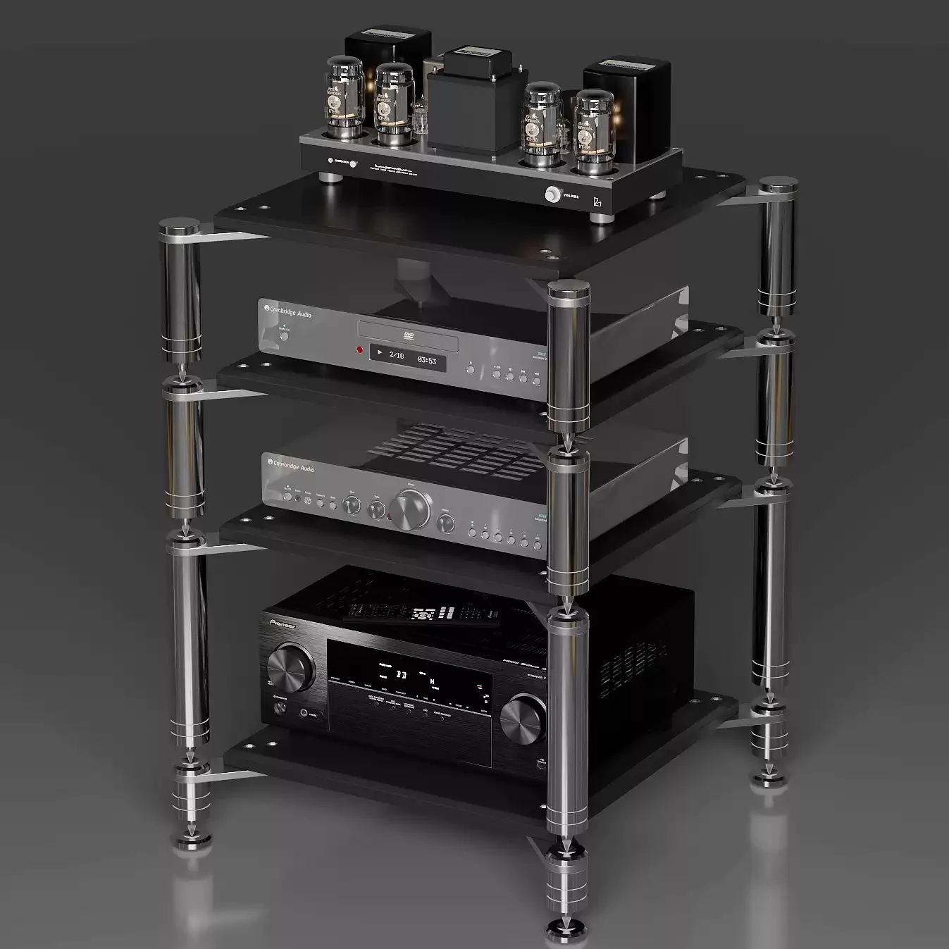 GOB-059 Hi-Fi Amplifier Rack Audio Stand Speaker Shelf AV Equipment Cabinet Shockproof Isolated Rack for Amp CD Player
