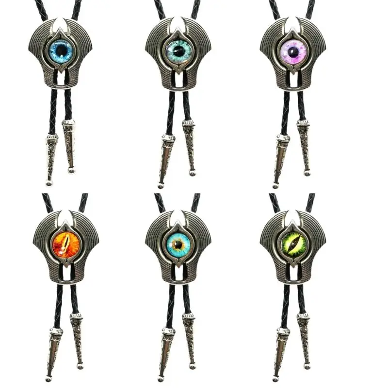 Unisex Western Evils Eye Stone Jewelry Bolo Tie Necklace Necktie Shirt Chain X4YC