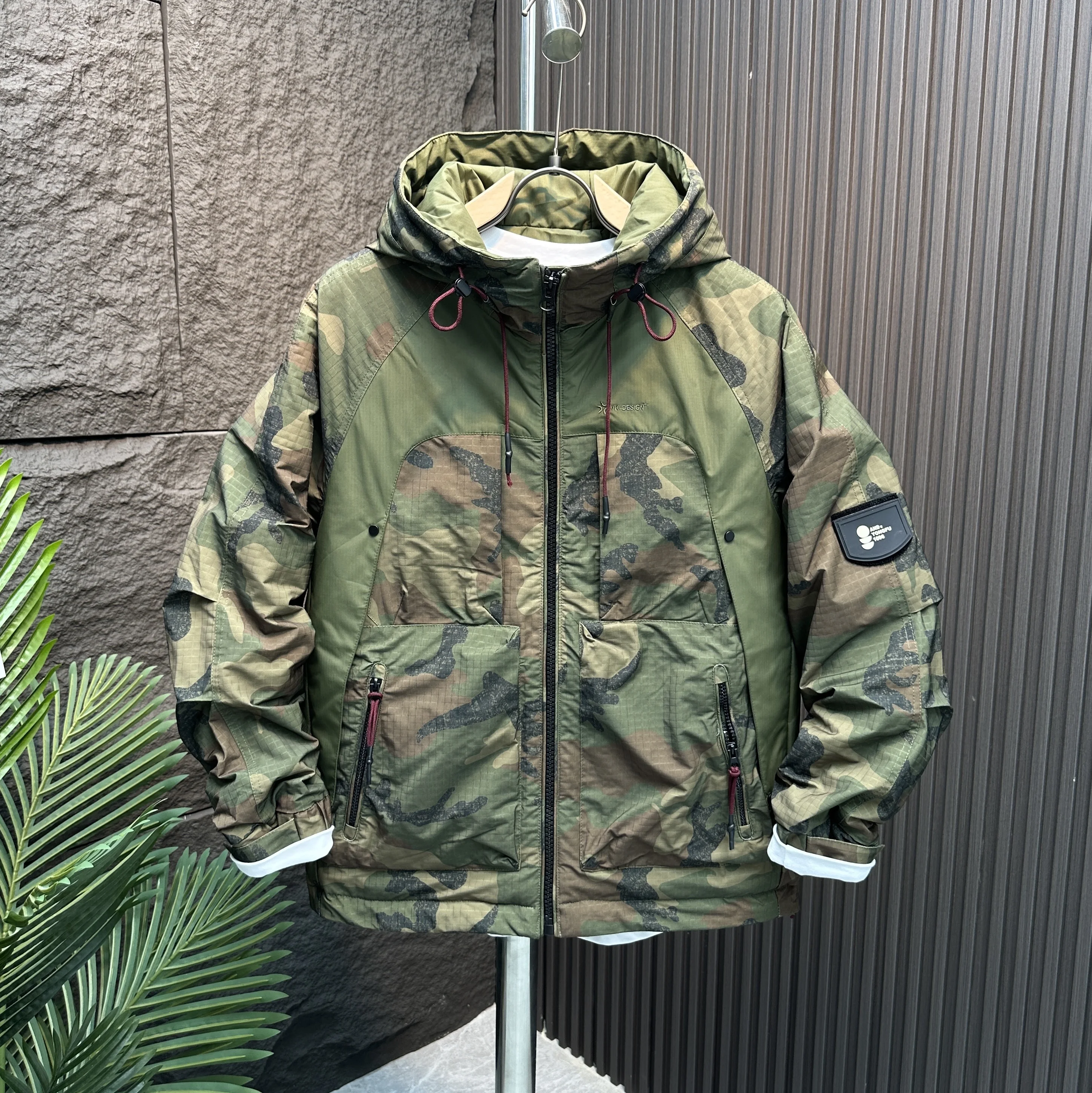 

Spring New Men's Loose Fit Jaet American Casual Camouflage Hooded Top Breathable Windproof Outdoor Workwear Coat Jaet