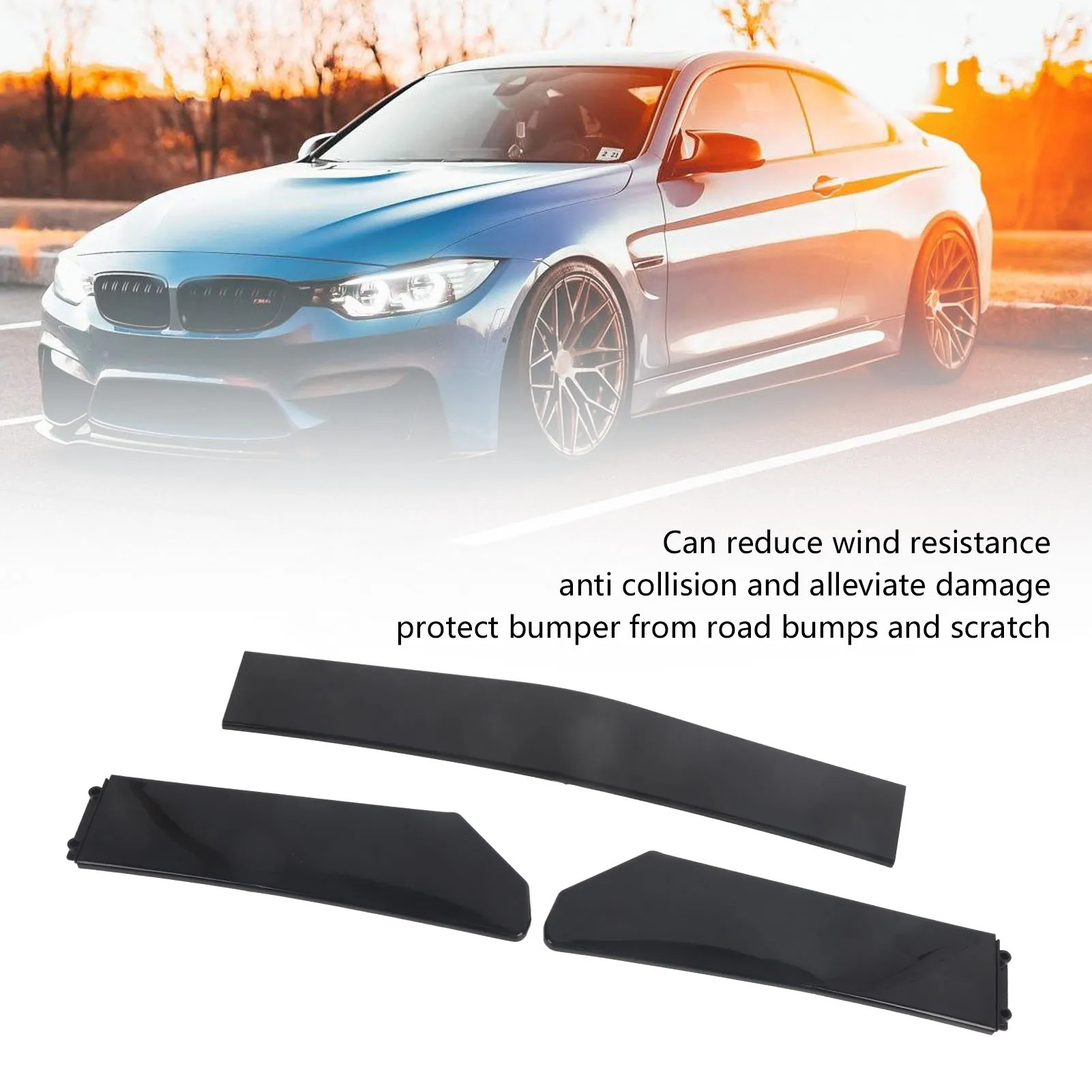 5pcs Front Bumper Lip Body Kit Universal Lip Splitter Spoiler Diffuser Canard Protector for Car