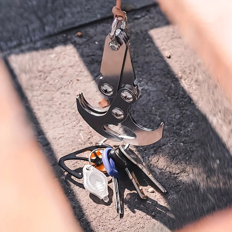 Stainless Steel Folding Grappling Hook - Durable & Deployment, Versatility in Outdoor Adventures & Emergency Tool for Hiking