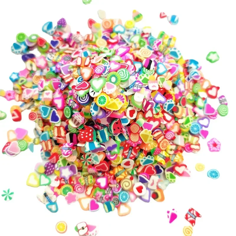 490g 3D 5mm Mix plastry glina kolorowa Slime Candy Star serce z kwiatkiem owoce glina polimerowa posypki DIYA akcesoria do rękodzieła do zdobienia