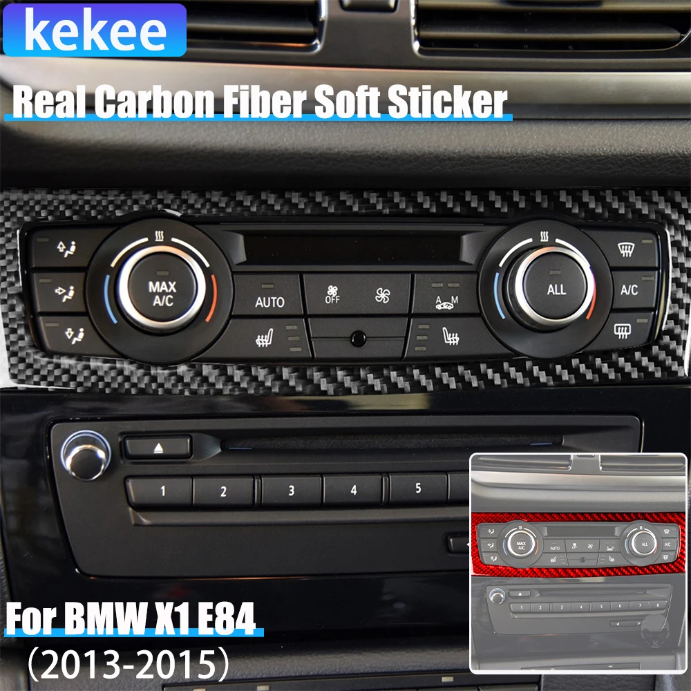 

Автомобильные аксессуары из настоящего углеродного волокна, панель управления климат, декоративная внутренняя крышка, мягкая наклейка для BMW X1 E84 2013 2014 2015