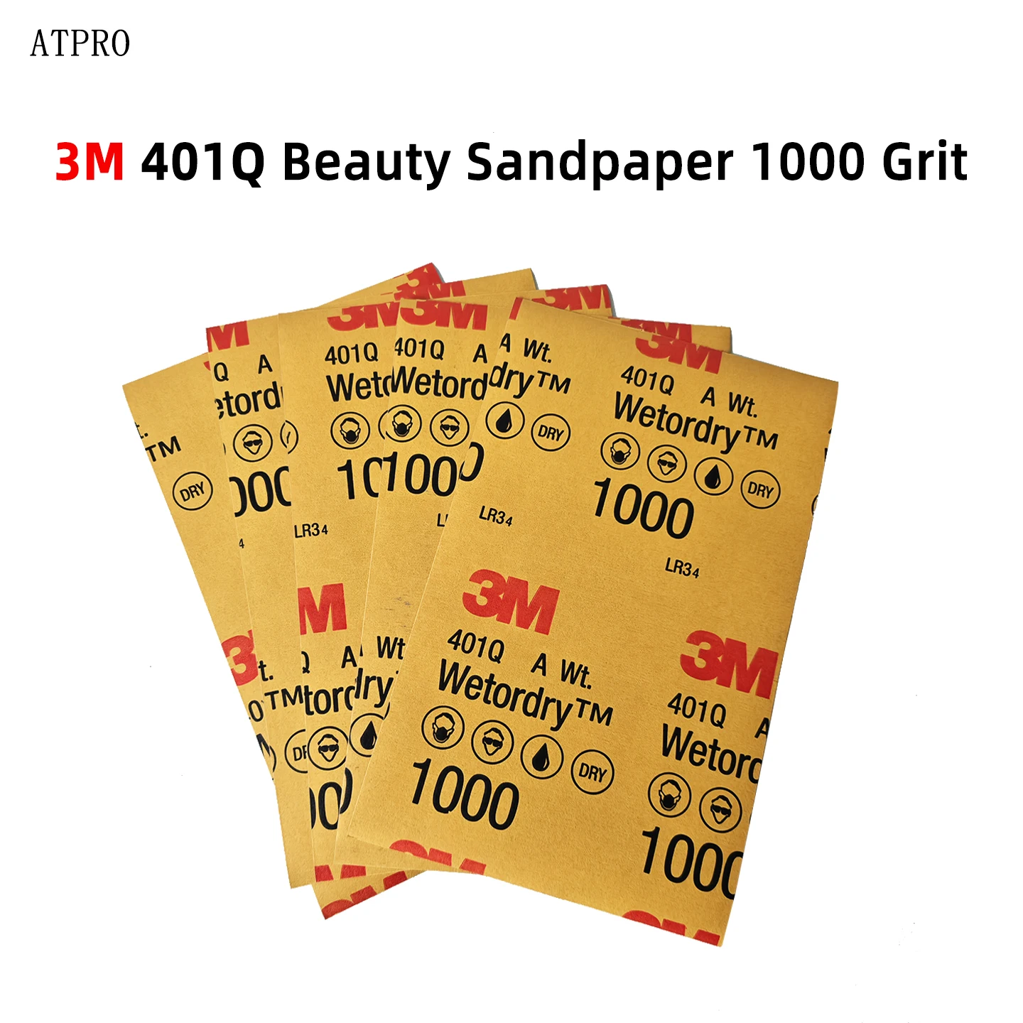 

3M 401Q Beauty Wet Sandpaper, 1000 Grit Suitable for Wet and Dry Use, for Car Paint Polishing and Wood Polishing