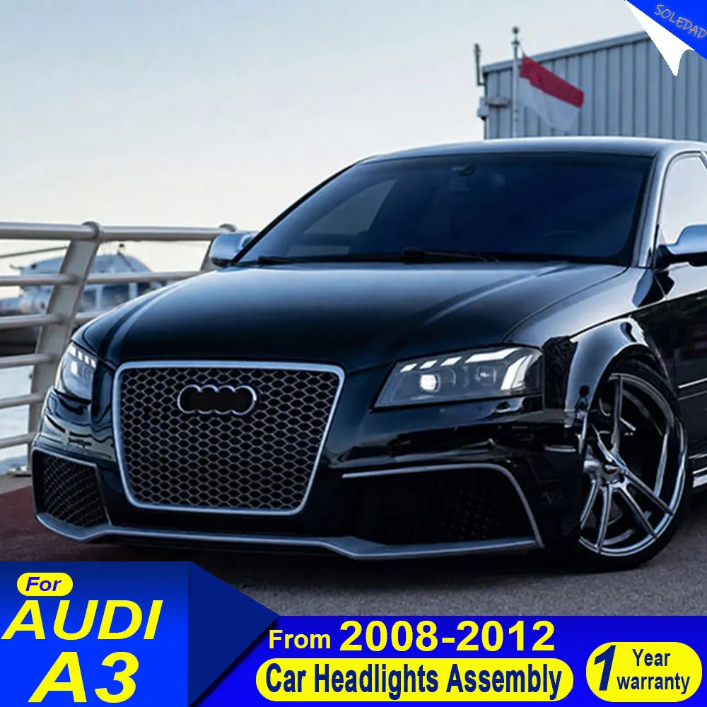 

For AUDI A3 2008-2012 Upgrade LED Projector Lens Headlights Assembly Plug and Play Dynamic Streamer Turn Light headlights