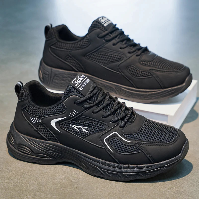 Men's breathable casual sneakers four seasons new lightweight soft-sole anti-slip comfortable outdoor speed sports running shoes