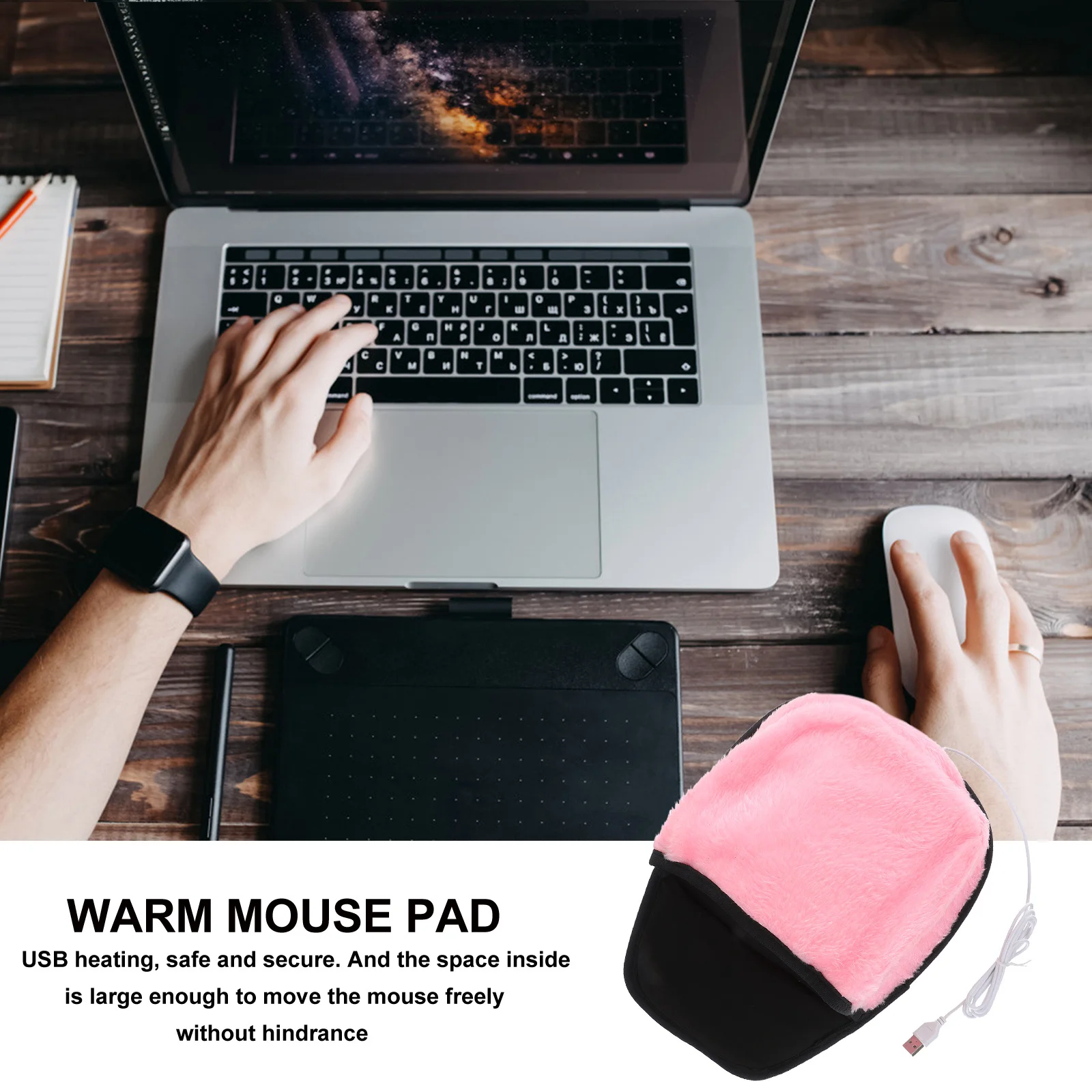 

Winter Heated Mouse Pad USB Hand Warmer Large Area for Mouse Movement Enhance Work Productivity and Concentration
