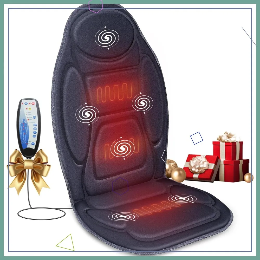 

Подушка-массажер для спины с подогревом и вибрацией, 6 моторов, 2 уровня нагрева, для дома и офиса - идеальный подарок